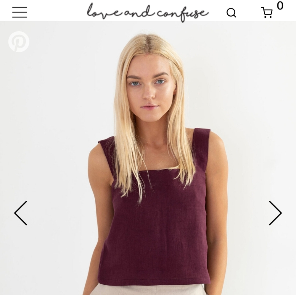 Love And Confuse, Bea Tank, BNWOT, small, Houndstooth Linen